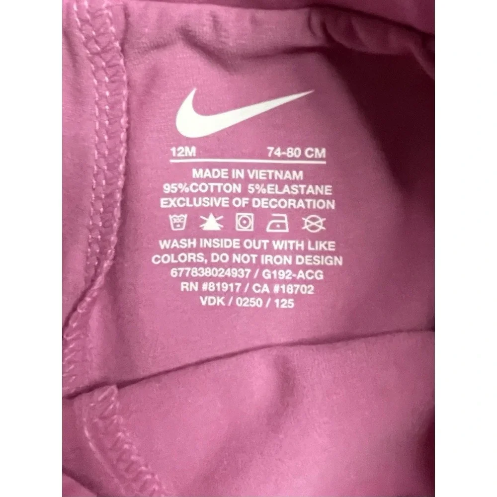 NEW Nike Baby Girl 2 Piece Top & Shorts Set White Pink DRI-FIT 12 months 12m NWT
